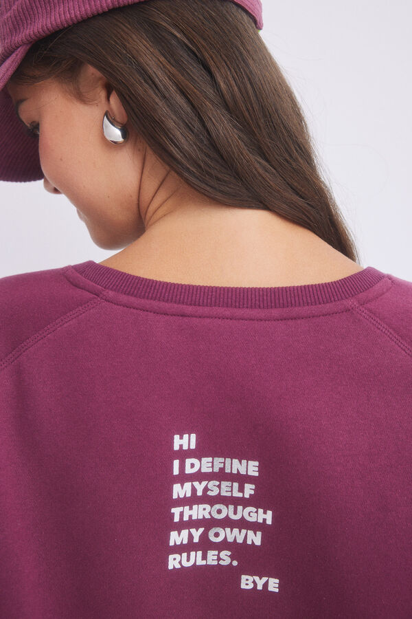 HI&BYE Moletom de Sweatshirt com logo vinho vermelho