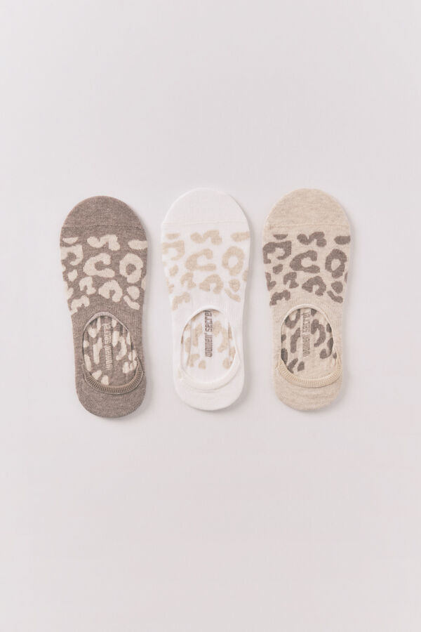 Women'secret Pack 3 calcetines slip on leopardo  estampado