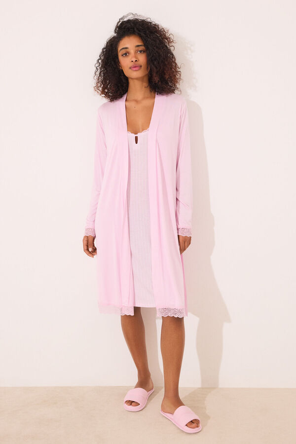 Women'secret Bata midi viscosa rosa rosa