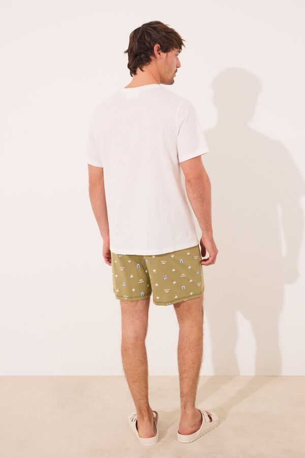 Women'secret Pijama curto de algod&atilde;o Yoda cinza cinzento