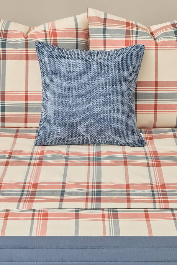 Textura S&aacute;bana de cuadros estampado