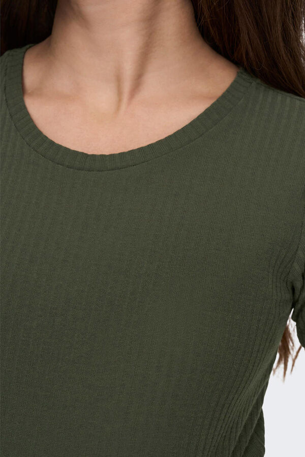 Only Maternity Vestido midi manga curta maternity verde