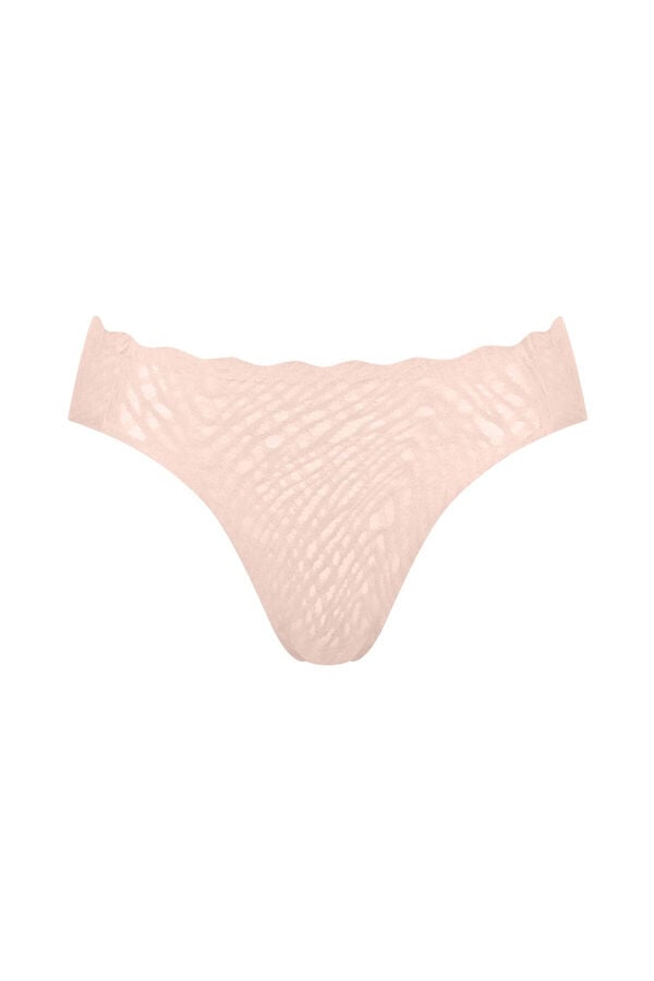 Sloggi Cueca cintura alta renda invis&iacute;vel rosa