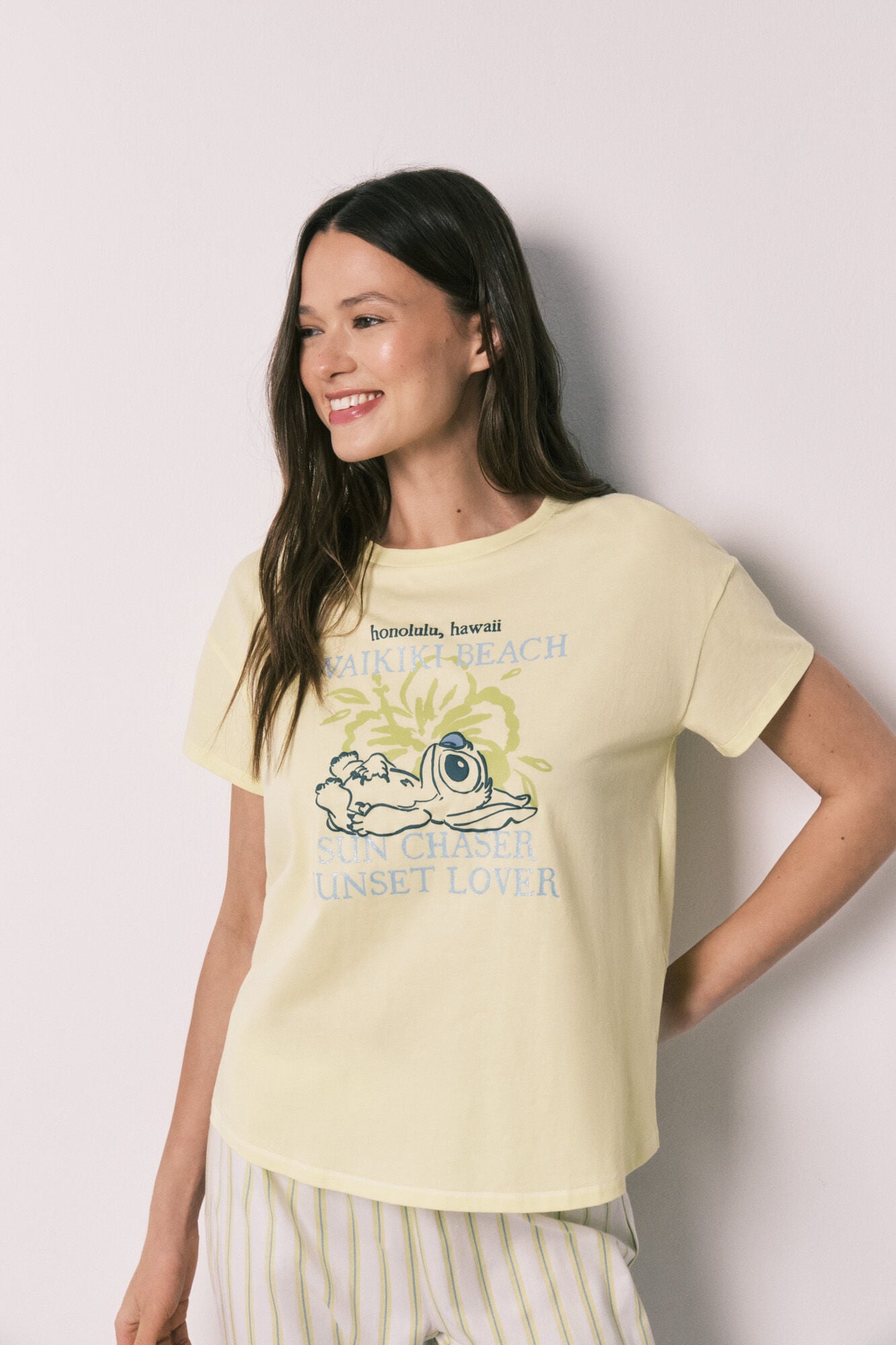 Women'secret Pijama capri de manga curta Stitch