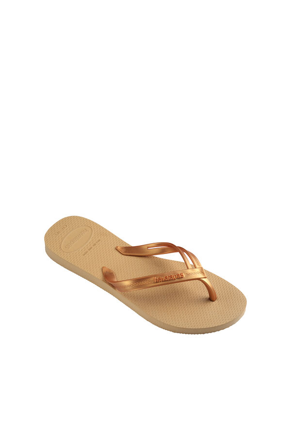 Havaianas Chinelos Hav. Eleg&acirc;ncia Ouro/Mostarda estampado