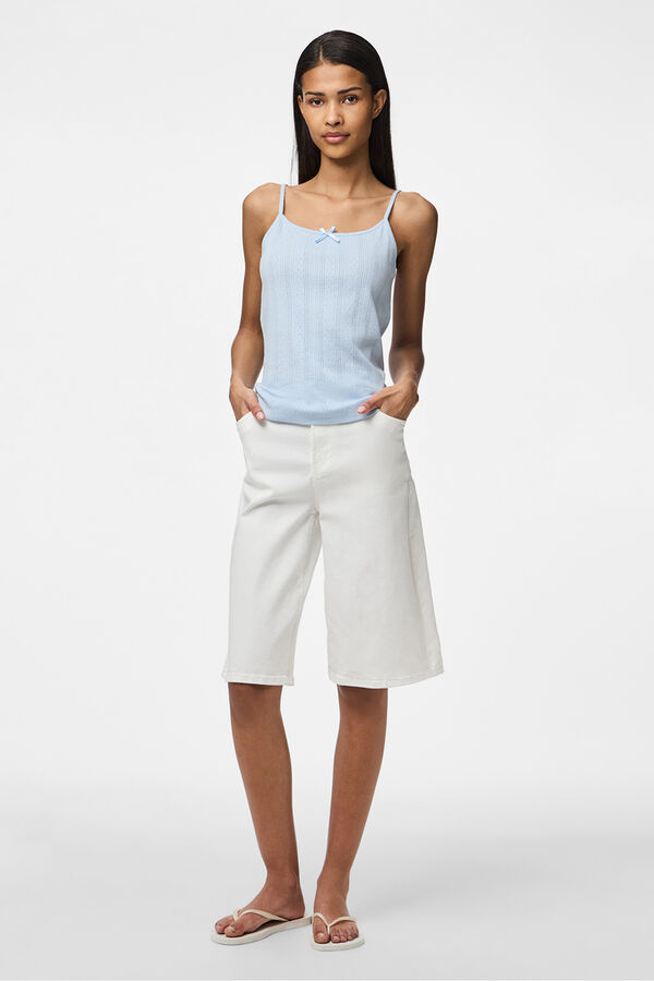 Pieces T-shirt de alças azul