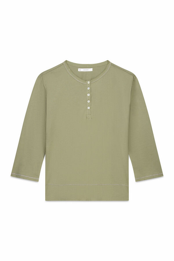 Women'secret Camiseta manga &frac34; 100% algod&oacute;n kaki  kaki