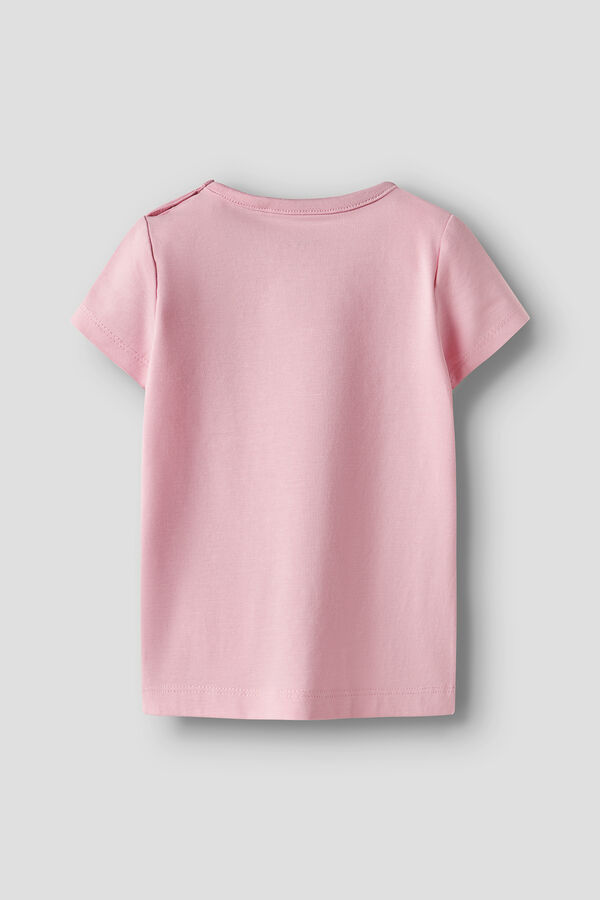 Name it Camiseta manga curta de algod&atilde;o org&acirc;nico rosa