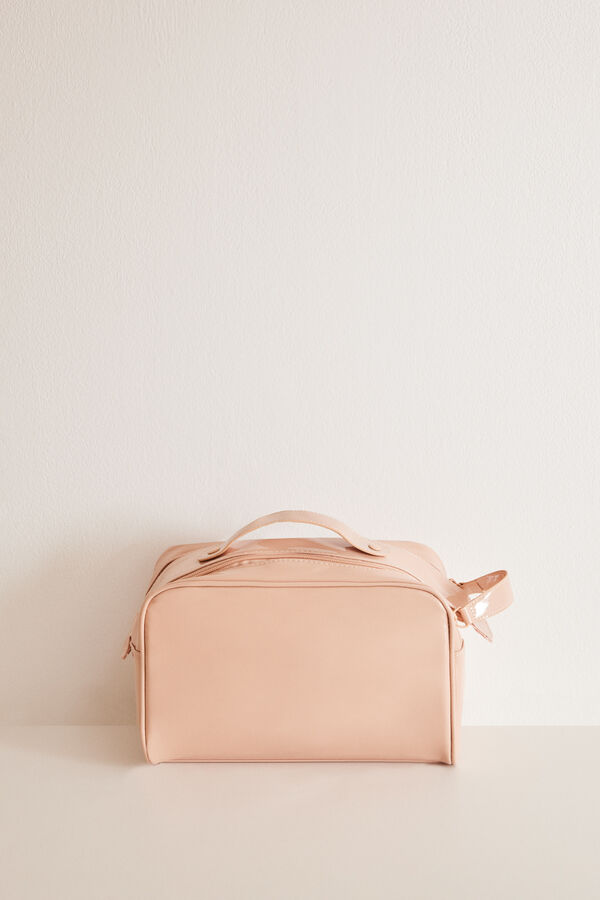 Women'secret Neceser grande rosa doble cremallera naranja