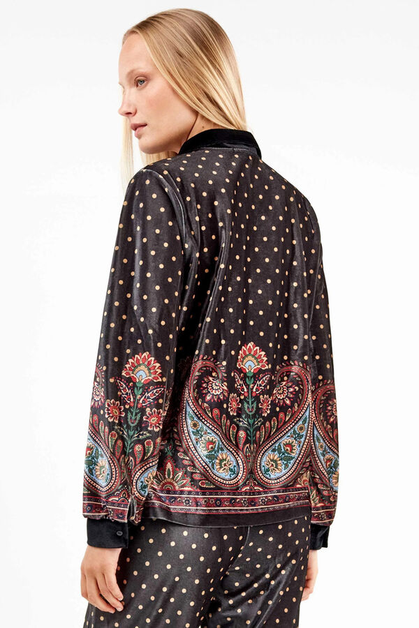 Gisela Camisa pijama terciopelo blanco