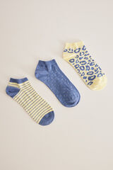 Women'secret Pack 3 pares meias invis&iacute;veis algod&atilde;o estampadas estampado