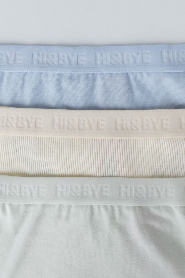 HI&BYE Pacote com 3 tangas azuis, amarelas e verdes branco