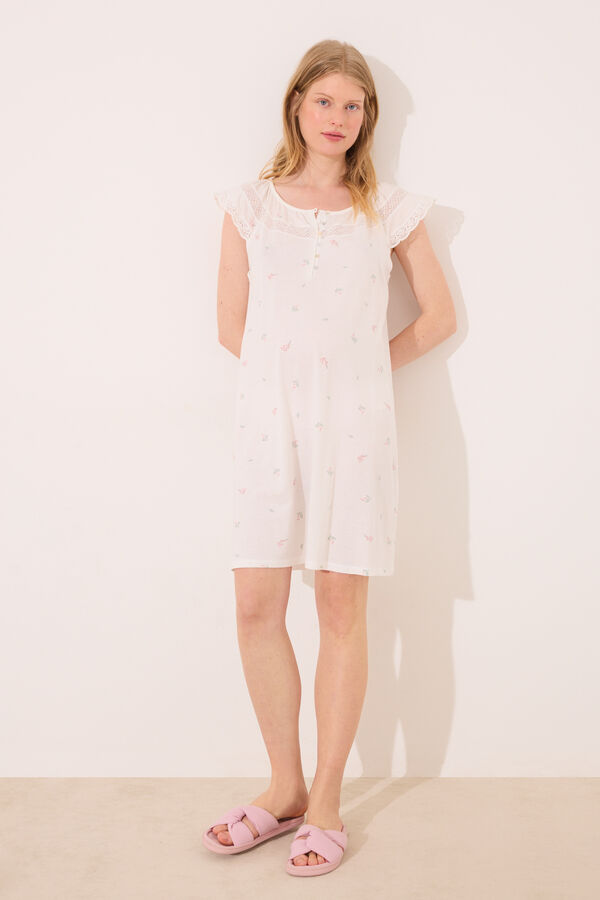 Women'secret Camis&oacute;n "maternity" algod&oacute;n blanco blanco