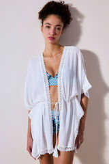 Penti Vestido quimono branco branco