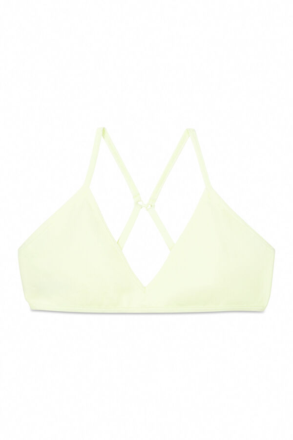 HI&BYE Suti&atilde; amarelo triangular sem costuras com copas remov&iacute;veis estampado