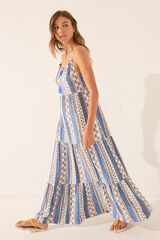 Women'secret Vestido com Borda de Viscose Multicolorido estampado