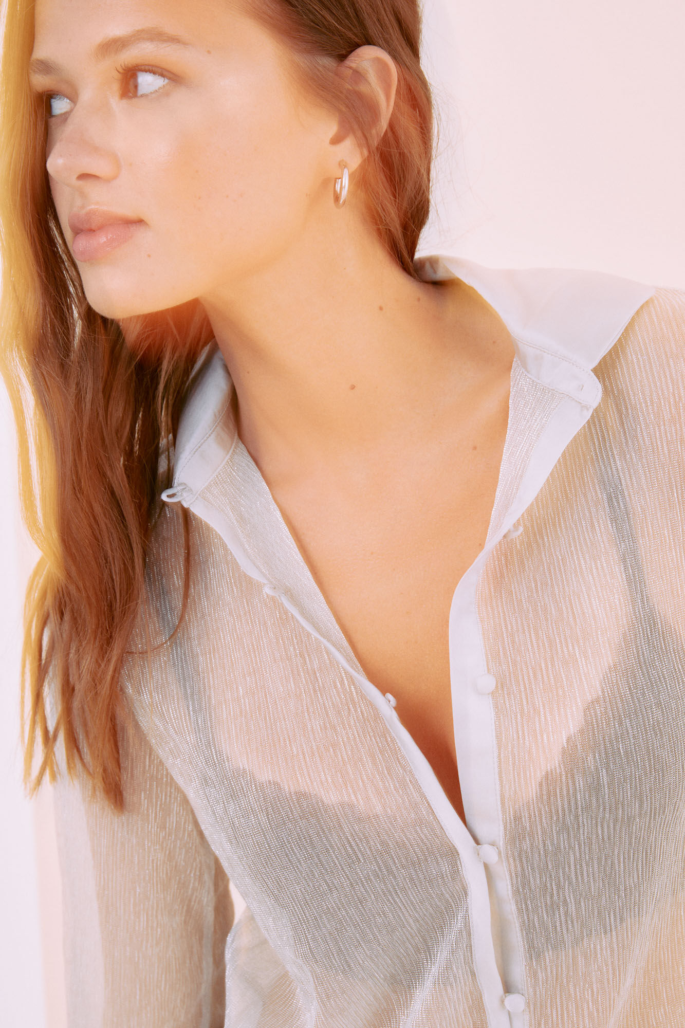 Women'secret Pijama camisero l&uacute;rex plateado