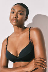 Women'secret Top bikini copa fija negro negro