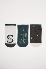 Women'secret Pack 3 meias curtas algod&atilde;o Harry Potter  cinzento