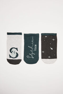 Womensecret Pack 3 calcetines cortos algodón Harry Potter  gris