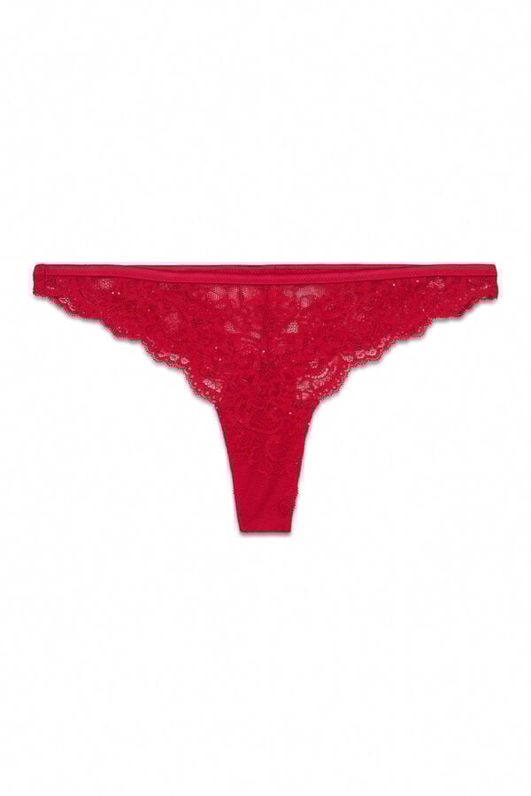 Women'secret Braga brasile&ntilde;a encaje rojo brillo rojo