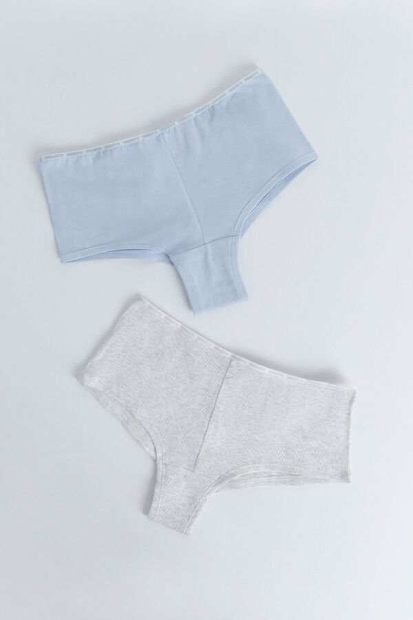 HI&BYE Pacote de 2 cuecas boxer azuis e cinzas azul
