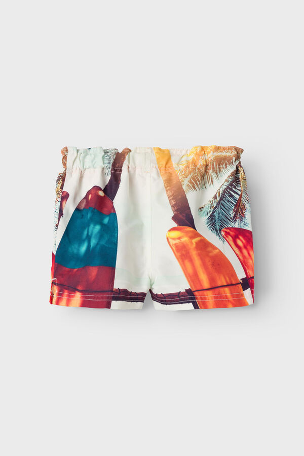 Name it Fato de banho menino estampado tropical vermelho