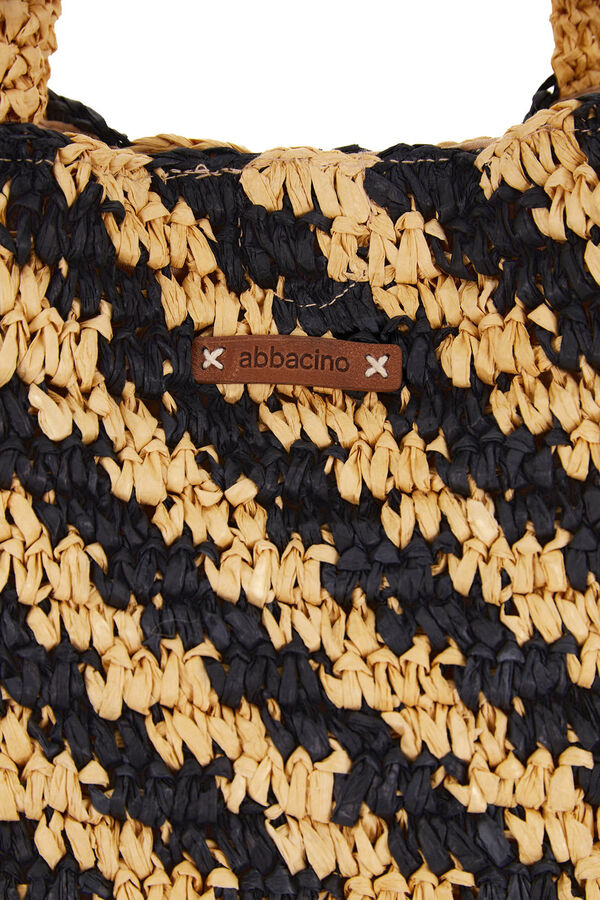 Abbacino Bolso de hombro trenzado print rayas negro