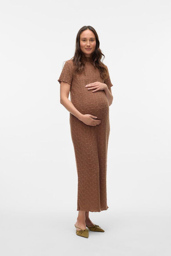 Mamalicious Vestido midi Maternity marr&oacute;n