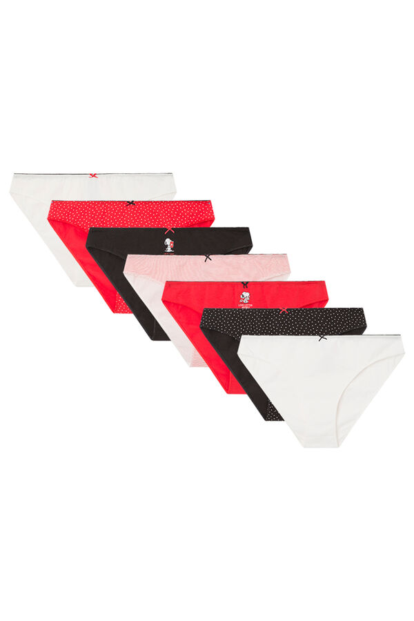 Women'secret Pack 7 bragas algod&oacute;n Snoopy burdeos