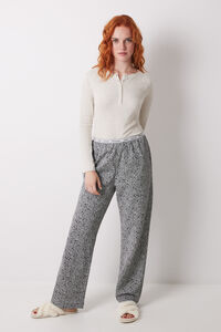 Women'secret Pantal&oacute;n largo estampado flores verdes