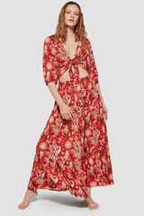 Gisela Falda larga estampada blanco