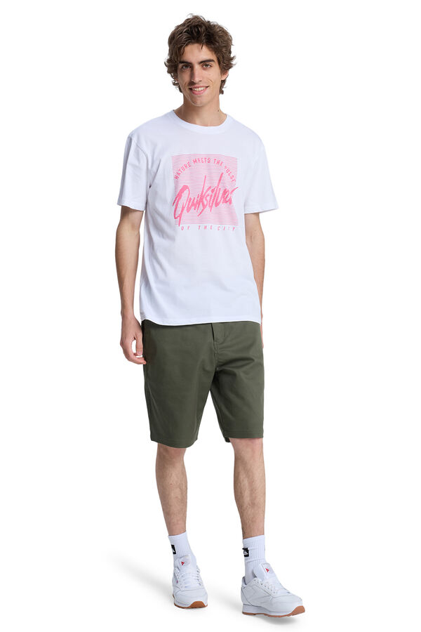 Quiksilver T-shirt manga curta com logo branco