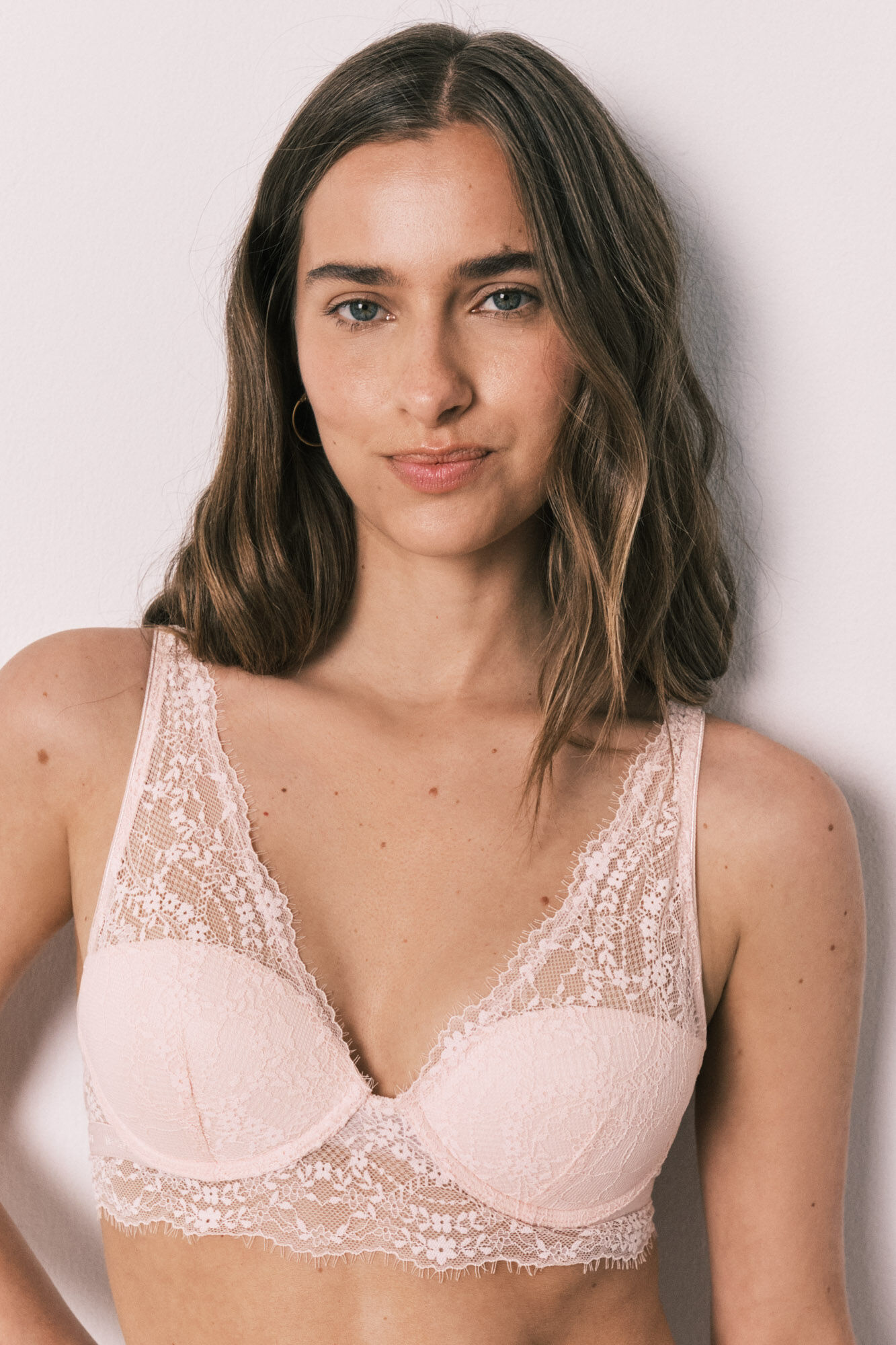 Women'secret Sujetador halter relleno encaje rosa INTUITIVE