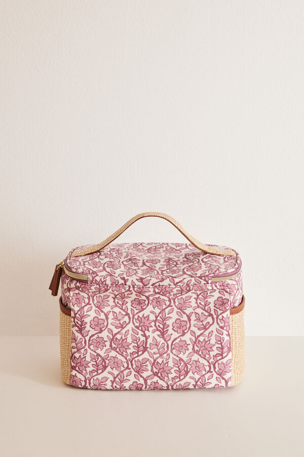 Women'secret Neceser grande estampado flores burdeos