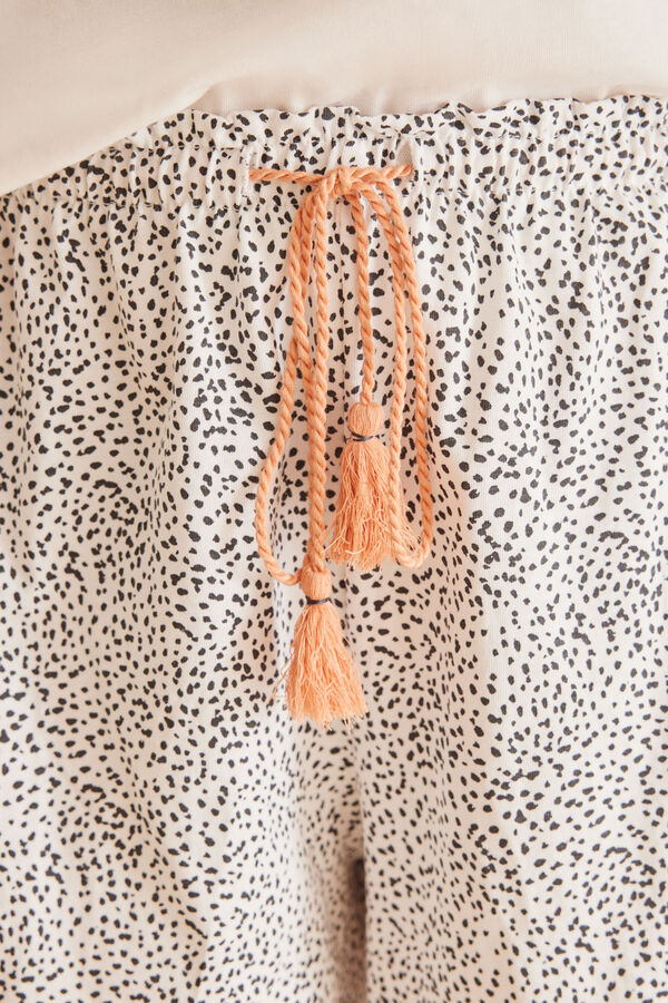 Women'secret Short 100% cotton ivory Stitch pyjamas bege