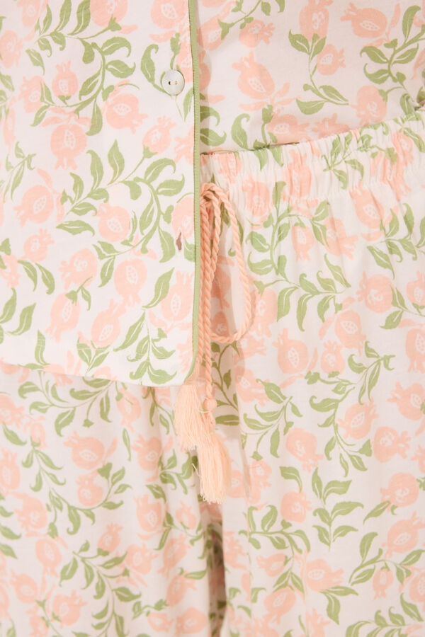 Women'secret Pijama camisero algod&oacute;n estampado rosa rosa