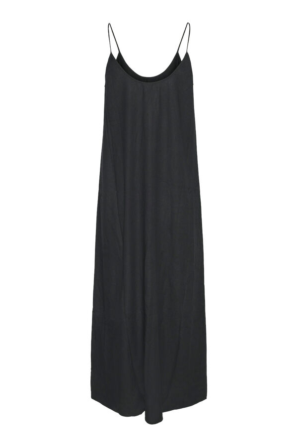 Pieces Vestido de lino largo negro