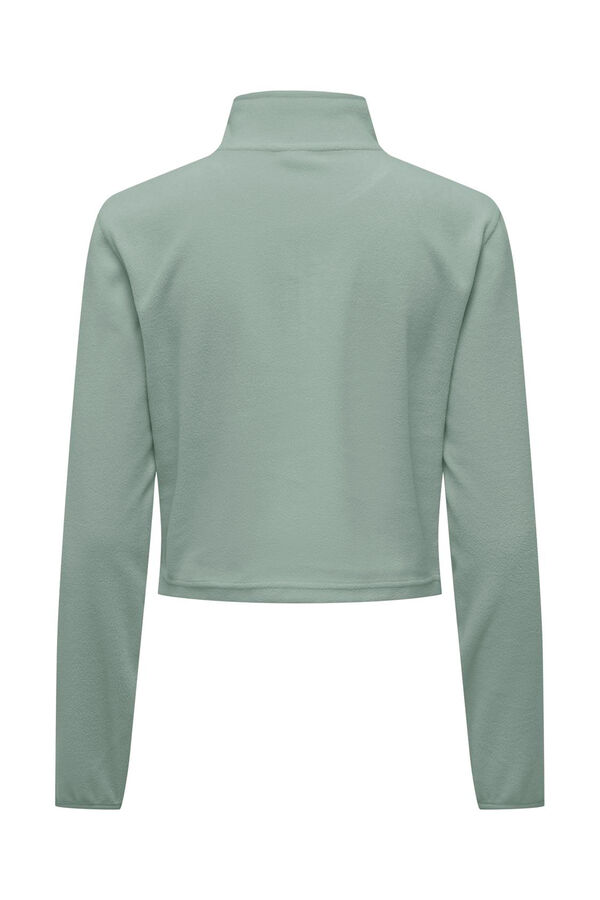 Only Play Sweatshirt cropped com gola com fecho-&eacute;clair azul