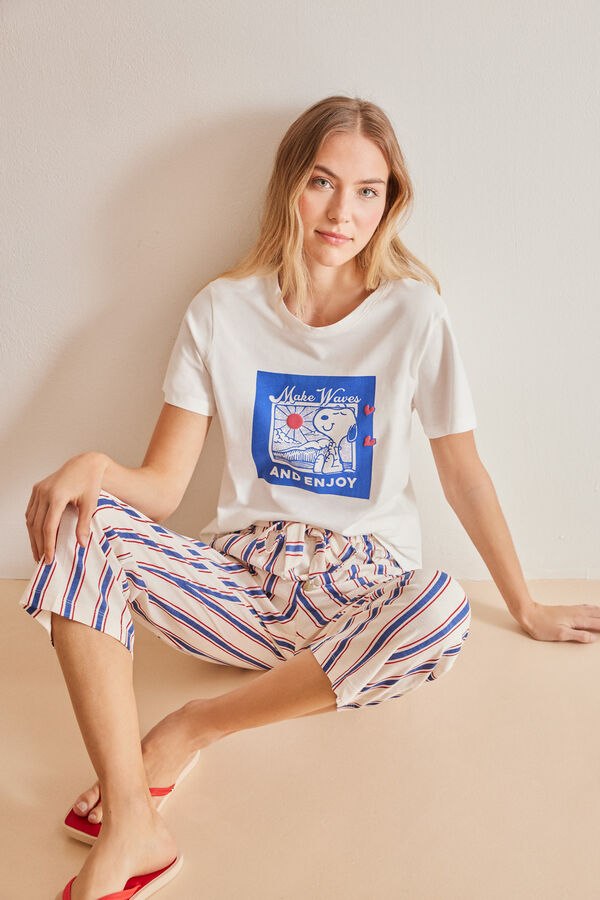 Women'secret Cal&ccedil;as 100% algod&atilde;o allover riscas estampado