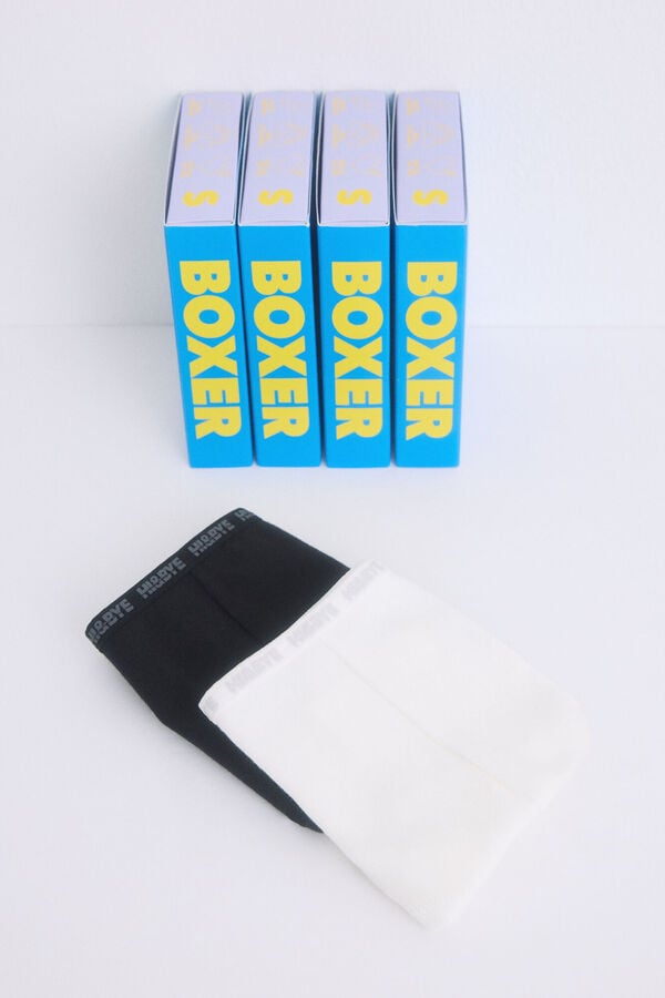 HI&BYE Pack de 2 cuecas boxer preta e branca branco