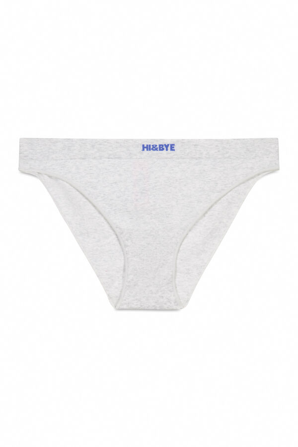 HI&BYE Cueca cinza cl&aacute;ssica sem costura cinzento