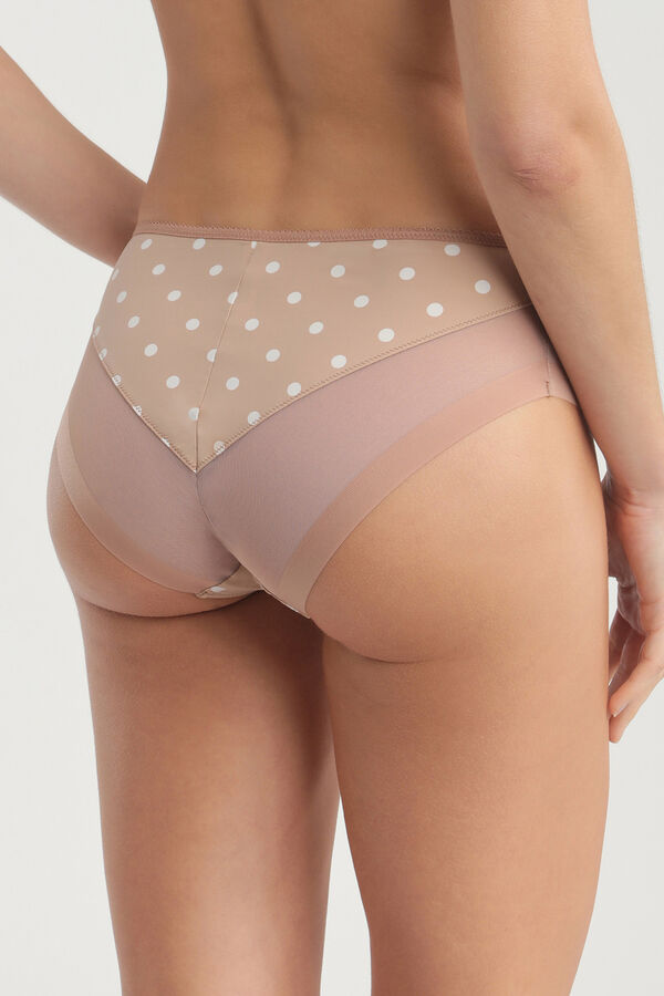 DIM Braga cl&aacute;sica de suave microfibra y detalles en malla beige
