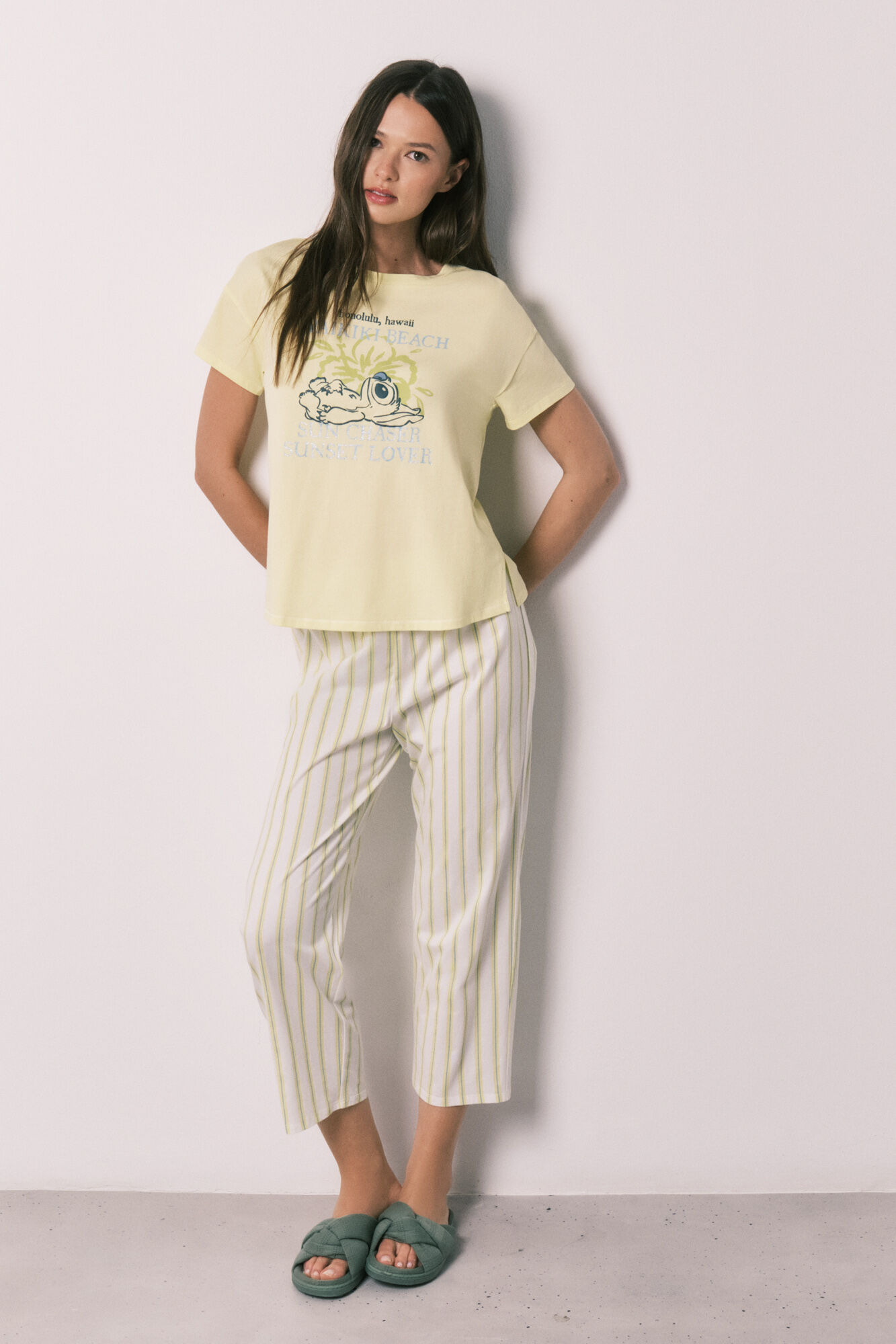 Women'secret Pijama capri de manga curta Stitch