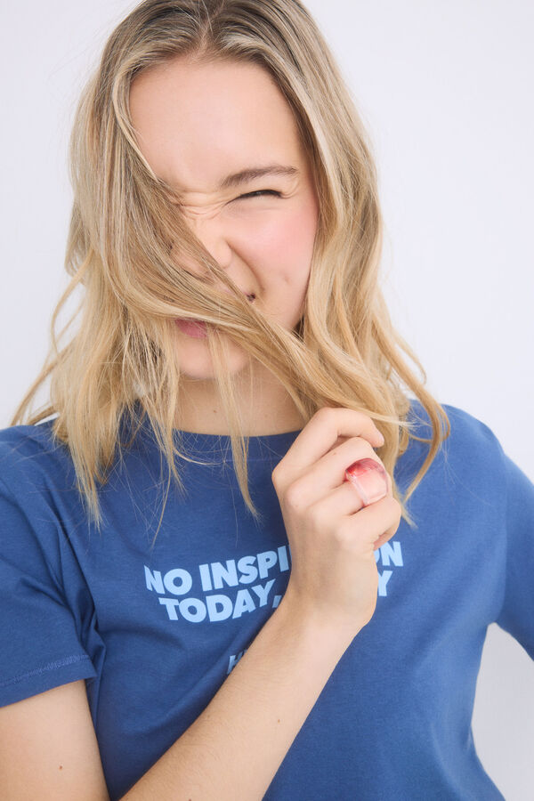 HI&BYE Pijama 100% algodão riscas azul azul