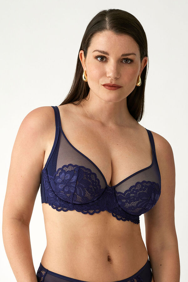 Promise Sutiã de capacidade com renda e armação azul