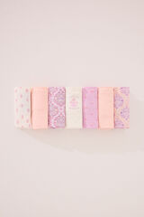 Women'secret Pack 7 bragas cl&aacute;sicas algod&oacute;n tonos rosas estampado