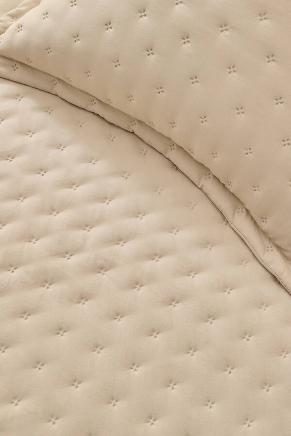 Textura Edred&oacute;n liso reversible beige