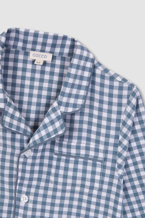 Gocco Pijama Quadrados Vichy Petr&oacute;leo Claro verde