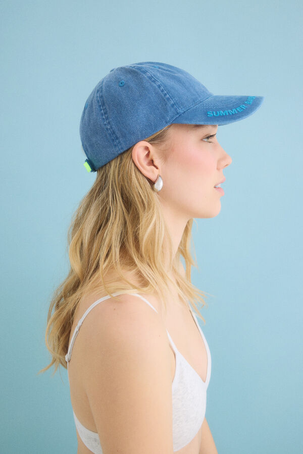 HI&BYE Gorra algod&oacute;n ajustable azul azul